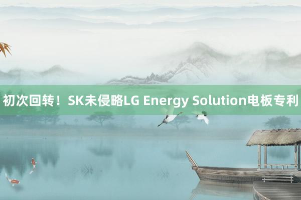 初次回转！SK未侵略LG Energy Solution电板专利