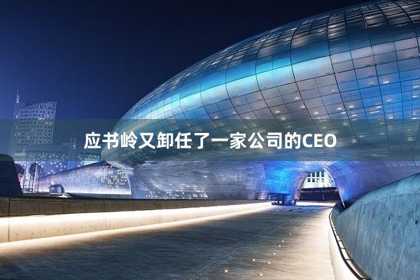 应书岭又卸任了一家公司的CEO