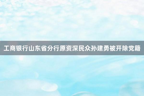 工商银行山东省分行原资深民众孙建勇被开除党籍