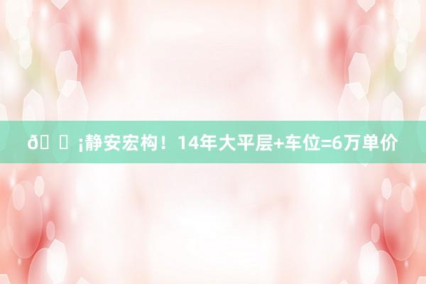 🏡静安宏构！14年大平层+车位=6万单价