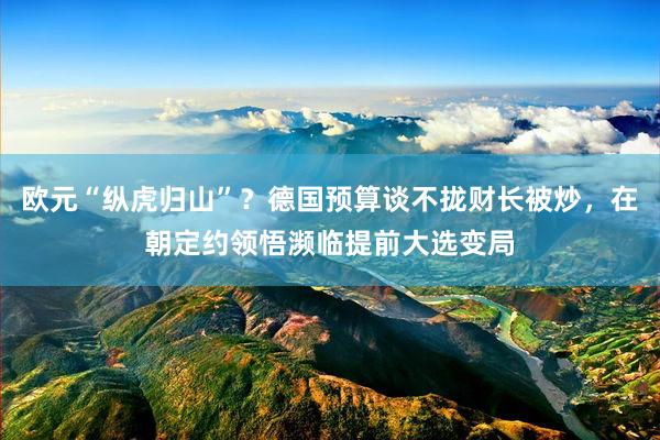 欧元“纵虎归山”？德国预算谈不拢财长被炒，在朝定约领悟濒临提前大选变局