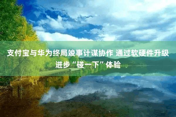 支付宝与华为终局竣事计谋协作 通过软硬件升级进步“碰一下”体验