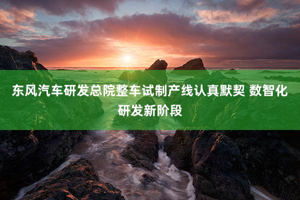 东风汽车研发总院整车试制产线认真默契 数智化研发新阶段